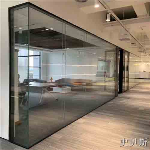 合肥双层12mm全景玻璃隔断墙结构图